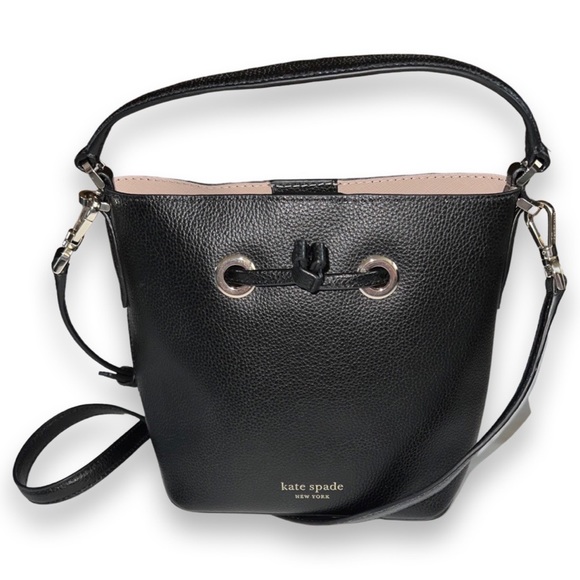 kate spade Handbags - NWOT Kate Spade Eva Bucket Bag Black Shoulder Crossbody Leather Bag